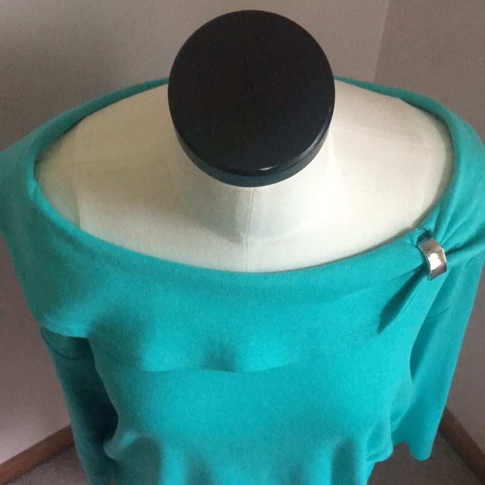 Turquoise blouse by Rafaella.